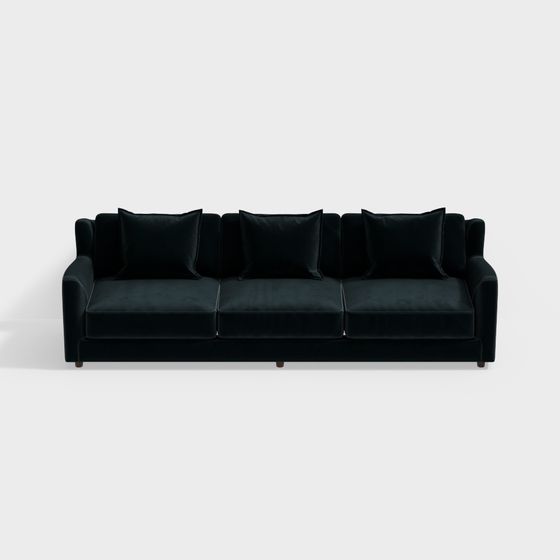 Luxurious Green Velvet Sofa 3D model