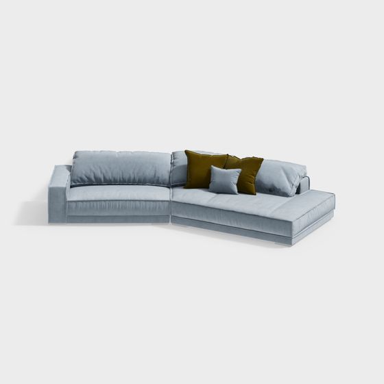Stylish Modern Sofa 3D model for Contemporary Interiors
