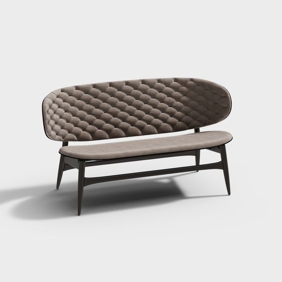 Elegant Low-Polygon Sofa 3D Model