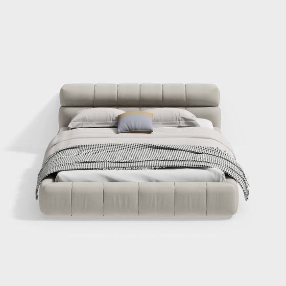 Elegant Low Poly Bed 3D model for Modern Interiors