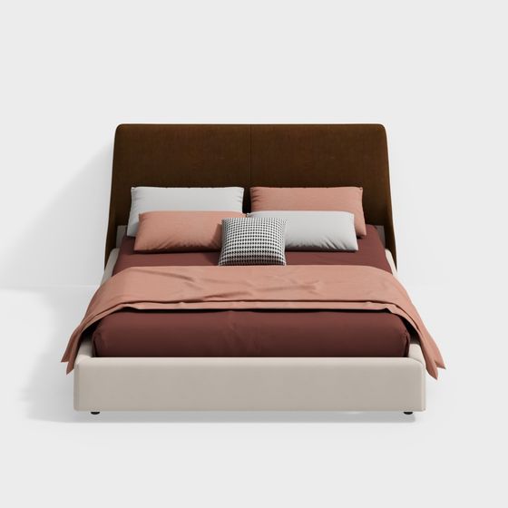 Stylish Low-Polygon 3D Bed Model for Cozy Spaces