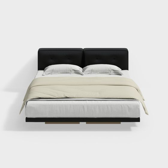 Elegant Low-Polygon 3D Bed Model