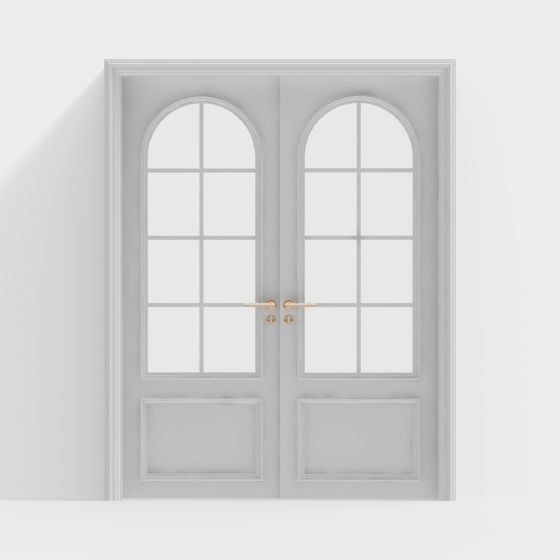 Elegant Arched Glass Door 3D model