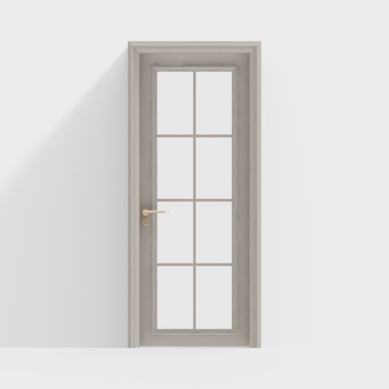 Elegant Glass Window Door 3D model for Interiors