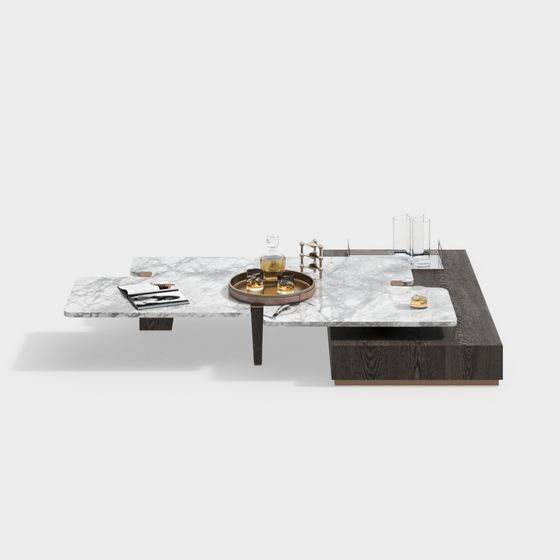 Urban Living Room Marble Coffee Table 3D model