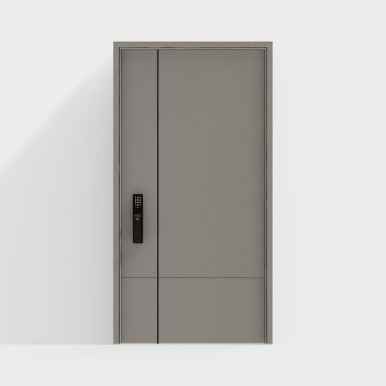 Minimalist Gray Door 3D model for Modern Spaces