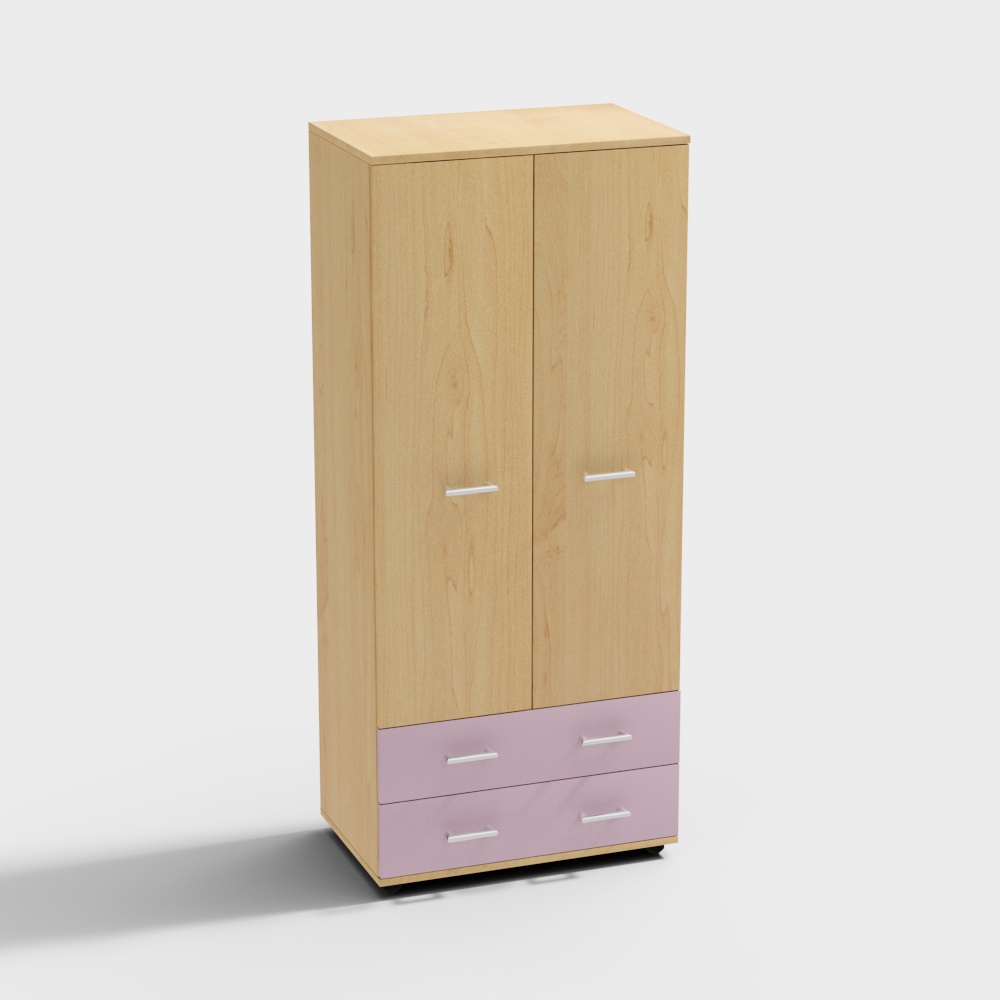 Wooden file cabinet pink