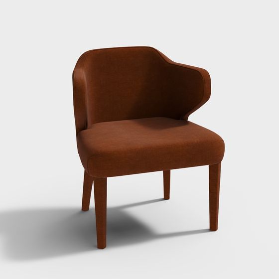 Elegant Curved Chair 3D model for Contemporary Spaces
