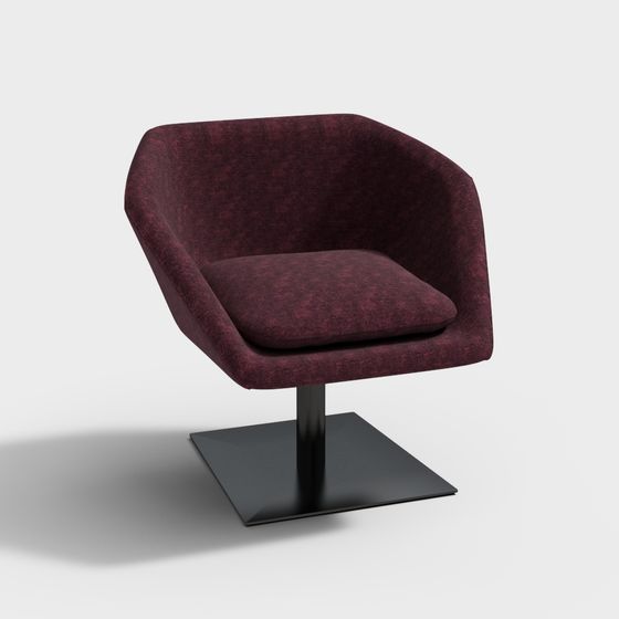 Velvet Lounge Chair 3D model - Modern Elegance