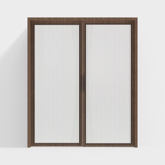 Stylish Wooden Sliding Door 3D model