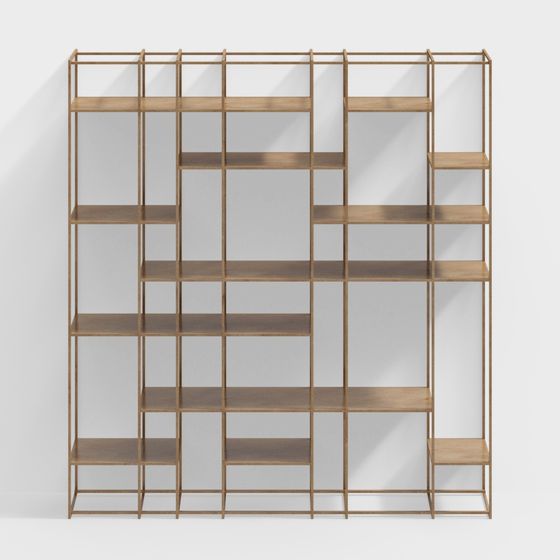 Modular Bookshelf 3D model in Modern Minimalist Style