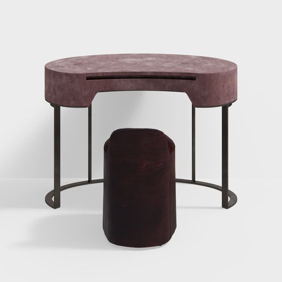 Elegant Round Table and Stool Set 3D model