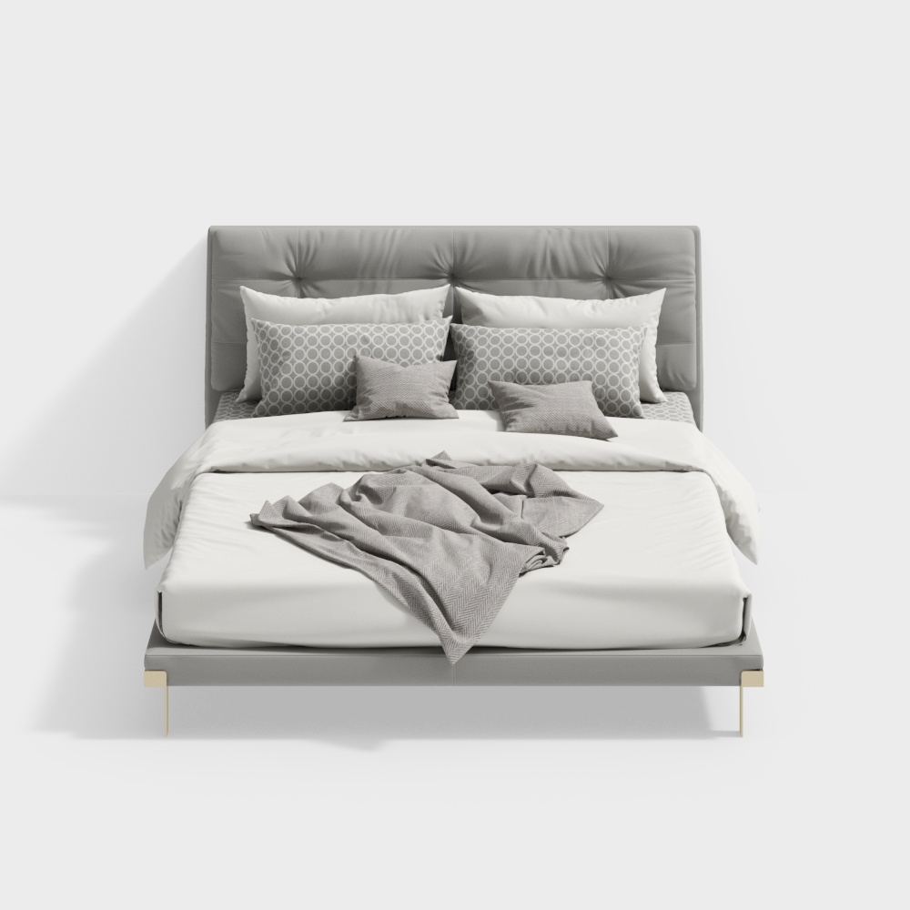 Modern Minimalist Bed 3D model