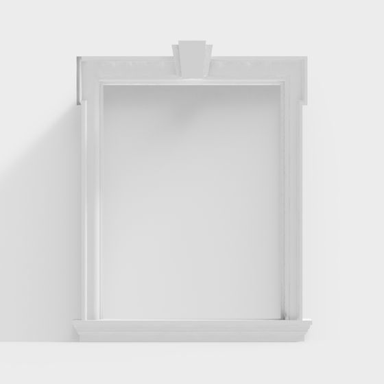 Elegant Low-Polygon Window Frame 3D model
