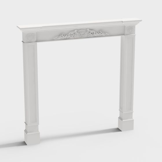 Elegant Fireplace Frame 3D model