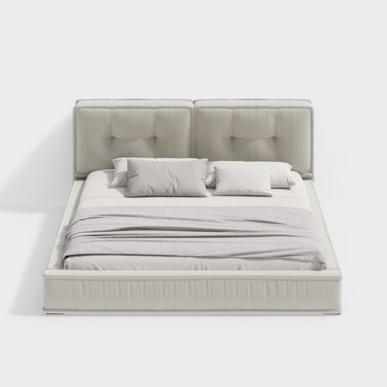 Elegant 3D Bed Model for Modern Home Design