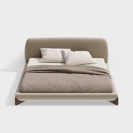 Modern Low-Polygon Bed 3D model