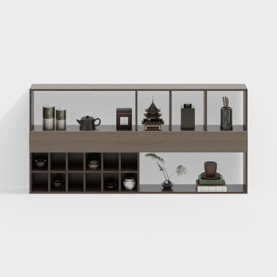 Storage Rack 3D Model in Green Finish