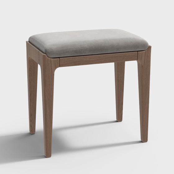 Elegant Wooden Stool 3D model