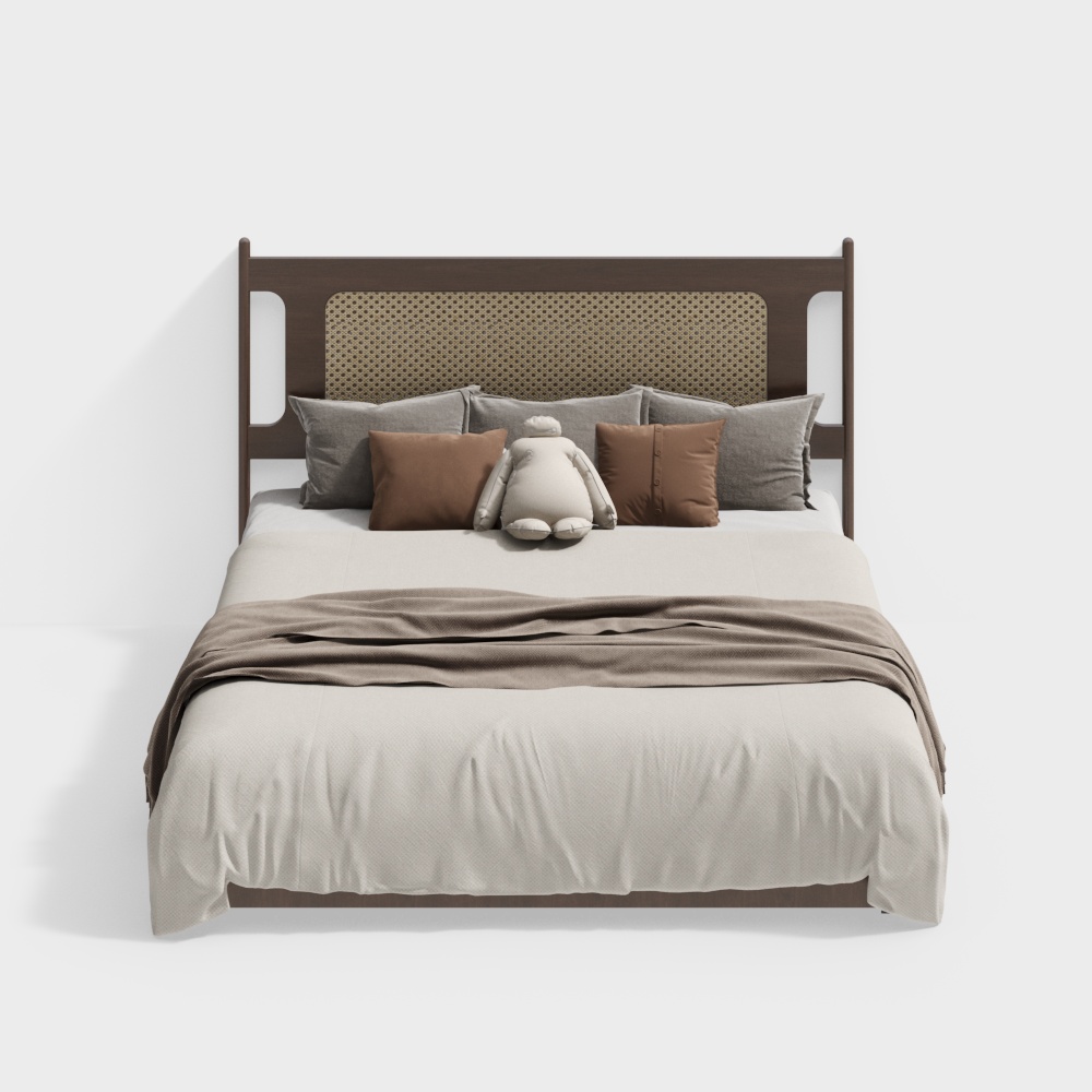 Simple Ancient Bedroom Double Bed