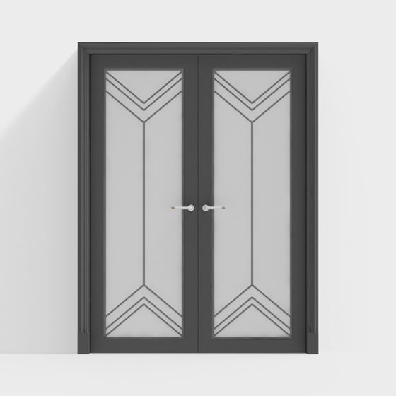 Elegant Low-Poly Double Door 3D Model