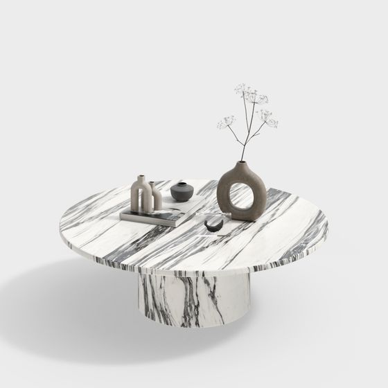 Stylish Marble Round Table 3D model for Creative Projects