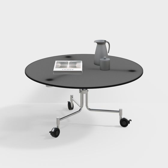 Modern Low-Poly Movable Round Table 3D model