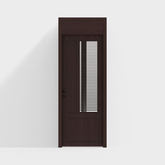 Stylish Wooden Door 3D model for Interior Spaces