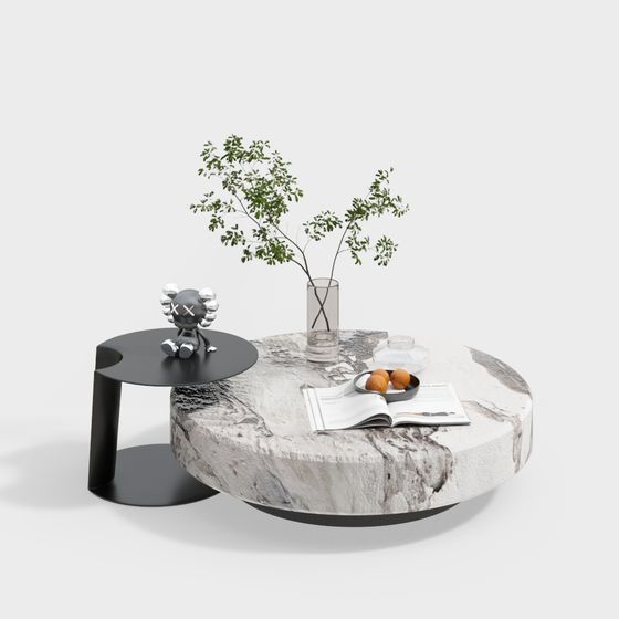 Elegant Marble Round Table 3D model for Interior Design