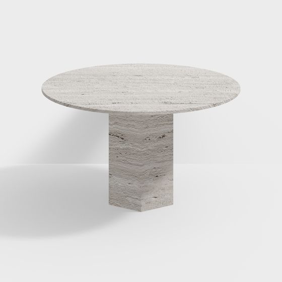 Elegant Low-Poly Round Table 3D model