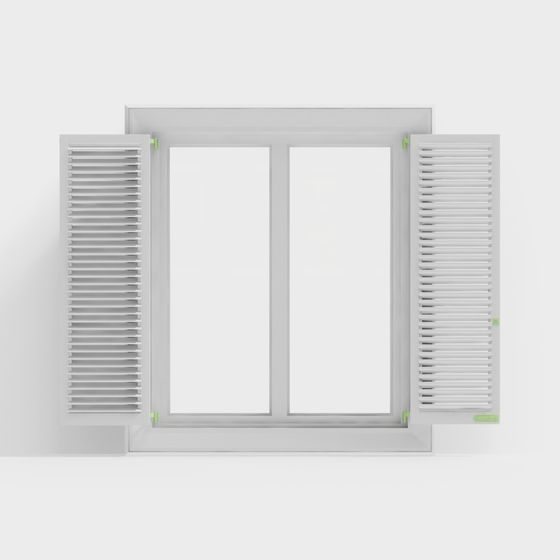 White Window Frame 3D Model for Decor