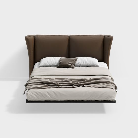 Elegant Low-Poly 3D Bed Model for Modern Interiors