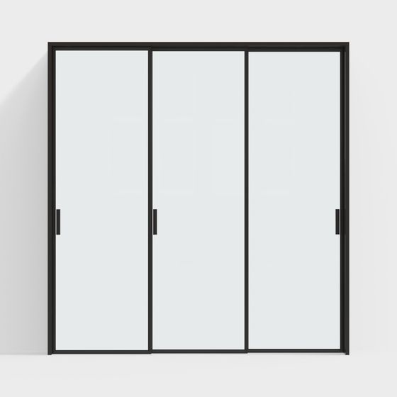 Contemporary Glass Sliding Door 3D model for Architectural Projects