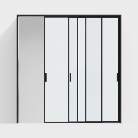 Elegant Glass Sliding Door 3D model