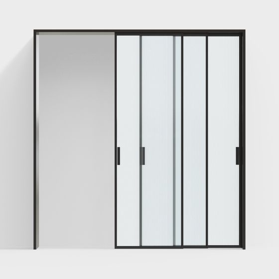 Modern Glass Sliding Door 3D model