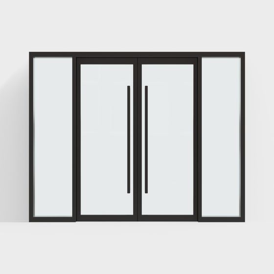 Sleek Glass Sliding Door 3D model