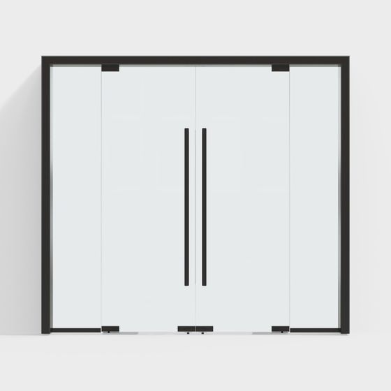 Stylish Glass Sliding Door 3D model