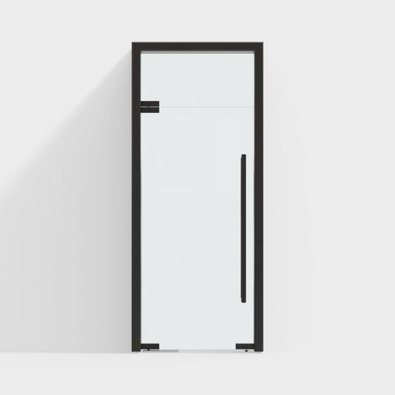 Modern Glass Door 3D Model in Black
