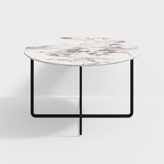 Stylish Marble Round Table 3D model for Modern Spaces