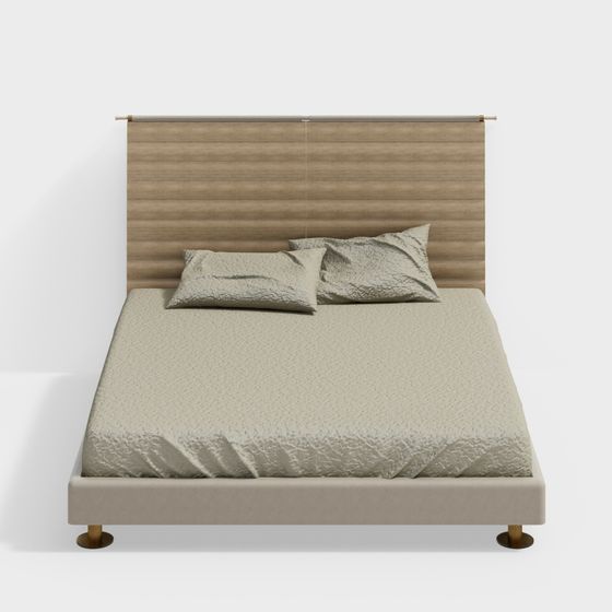 Elegant Minimalist Bed 3D model for Modern Design