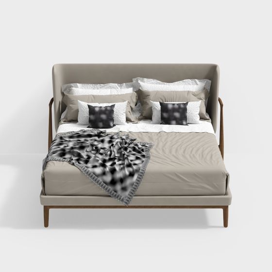 Urban Retreat 3D Model Bed for Contemporary Spaces