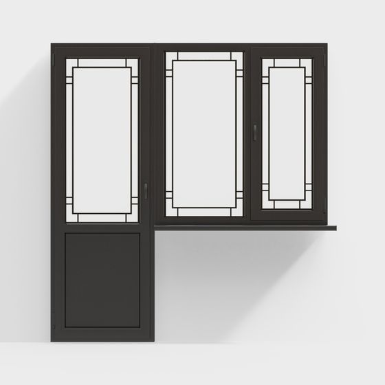 Low Poly Modern Window 3D model