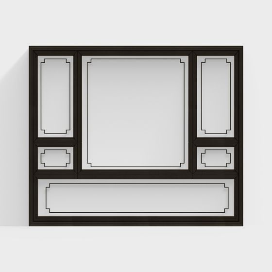 Elegant Low-Polygon Window 3D model