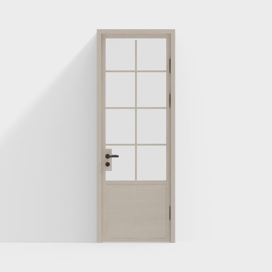 Glass and Wood Door 3D Model for Modern Design