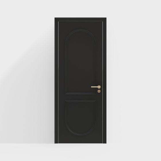 Elegant Low Polygon Black Door 3D model