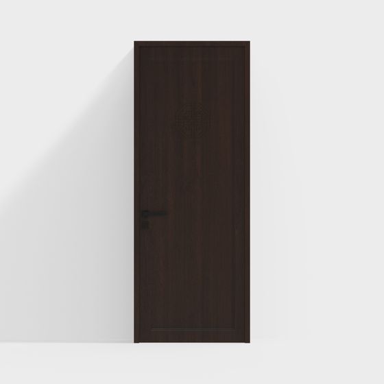 Wenge Door 3D model - Modern Minimalist Design