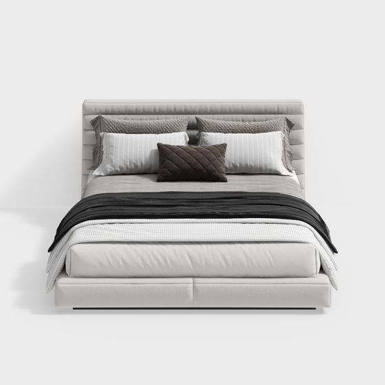 Elegant 3D Model Bed for Modern Interiors