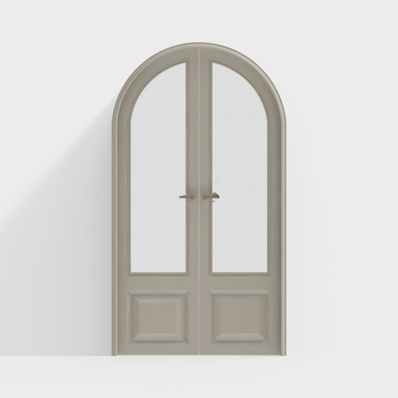 Stylish Arched Double Door 3D model for Modern Spaces
