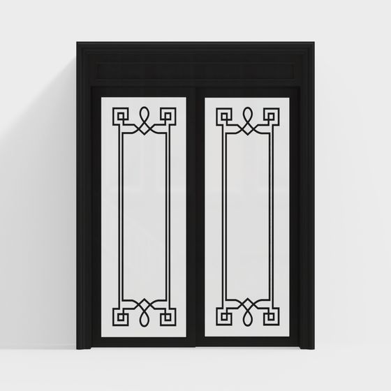 Art Deco Door 3D model - Vintage Elegance