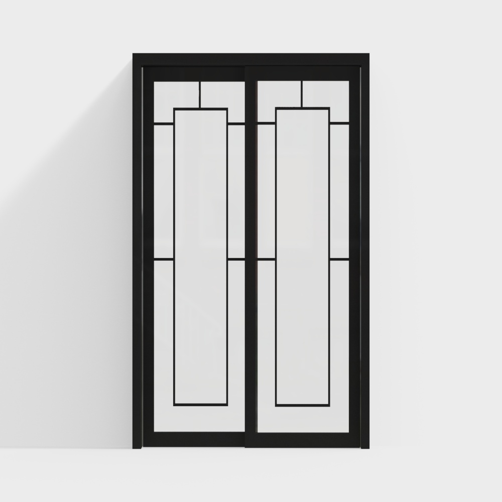 Elegant Minimalist Double Door 3D model